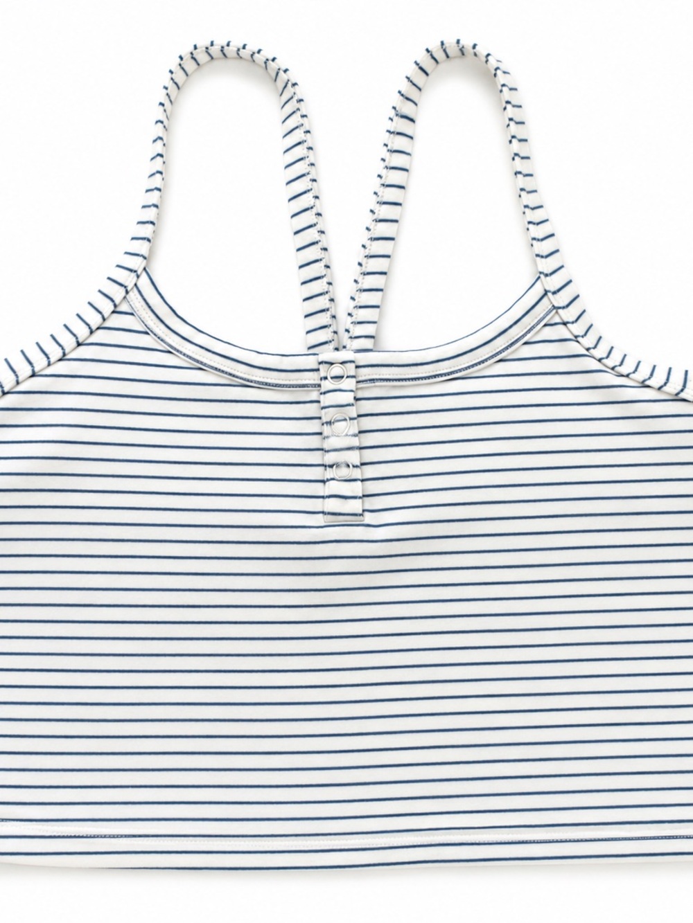 All in Motion White & Blue Striped Built-In Bra Crop Tank Top Size L